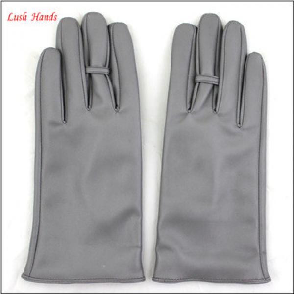 2016 ladies spring fashion grey all kinds of leather hand gloves with ring #1 image