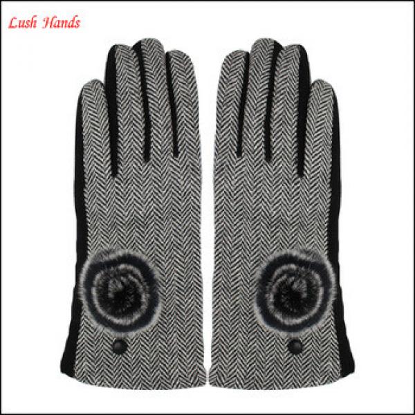 2016 ladies fingered touch-screen spandex velvet gloves for wholesale #1 image