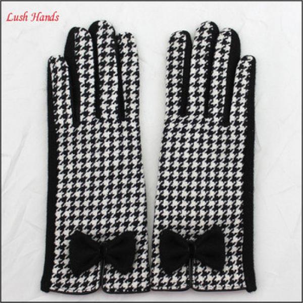 ladies cheap woolen thin hand gloves plover case gloves #1 image