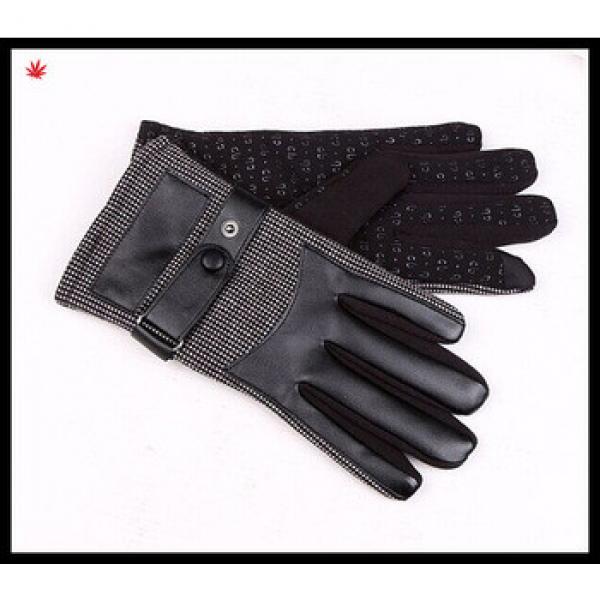 wholesale Ladies&#39; high-grade fashion sheepskin and wool patched gloves #1 image