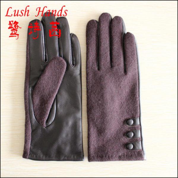 2016 hot selling back of cloth Palm of sheepskin leather joint ladies gloves #1 image