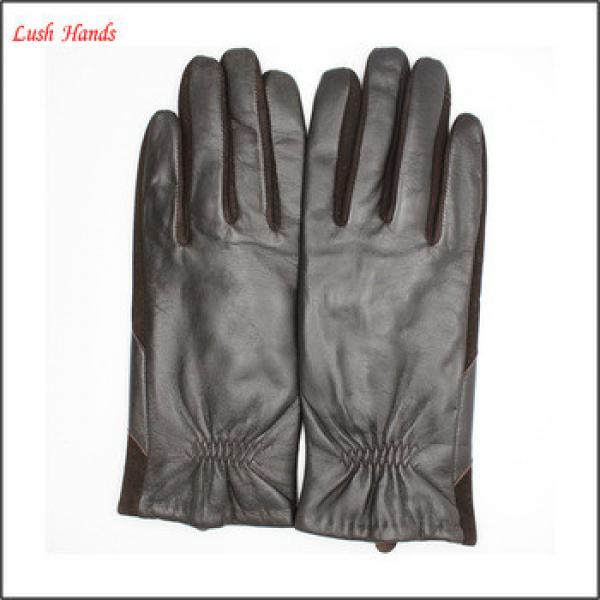 2017 fashion good quality sheepskin and suede joint leather gloves #1 image