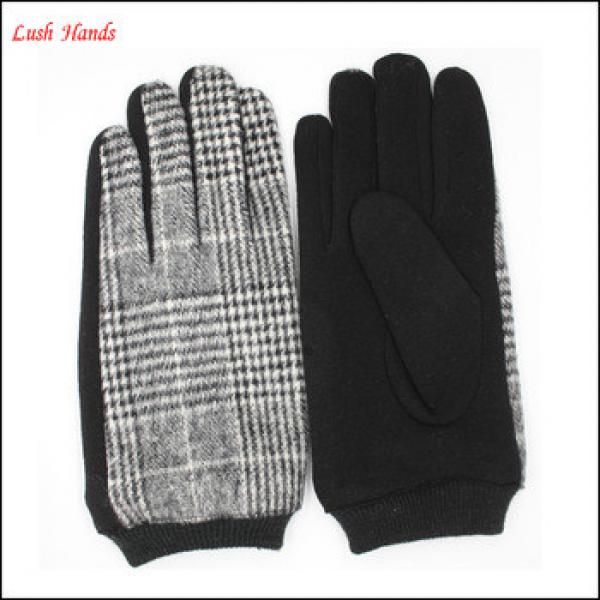 Mens cheap woolen gloves with fashion plaid cloth #1 image