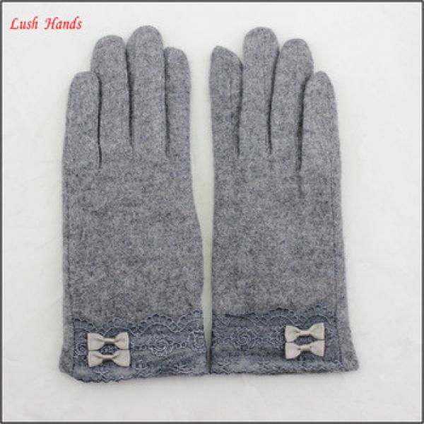 Cheap sexy wholesale wool grey dress gloves with lace and belt for women and Girls #1 image