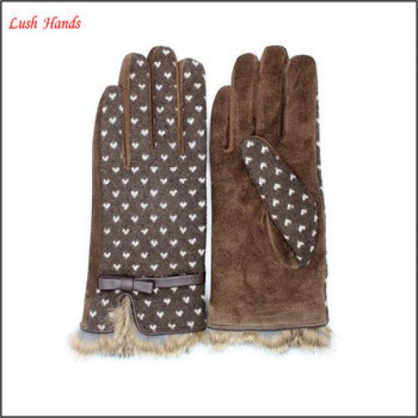 Lady&#39;s simple style spandex velvet warm gloves with supersoft polyester lining #1 image