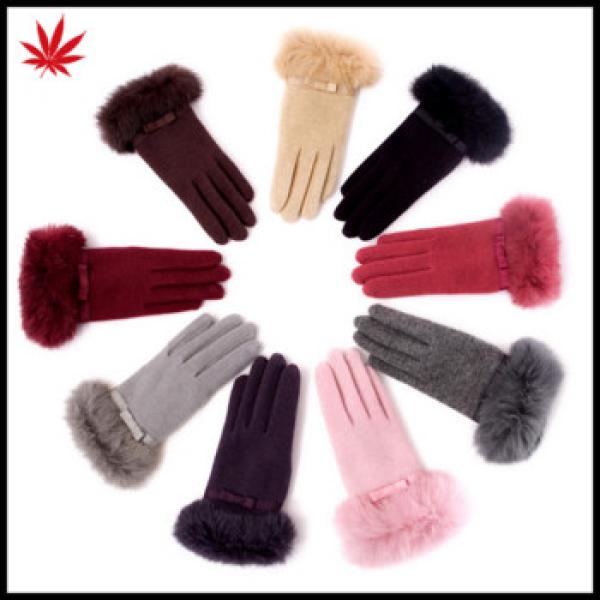 2016 new gloves female winter lovely han edition rabbit woolen gloves with velvet thickening ms students warm gloves #1 image