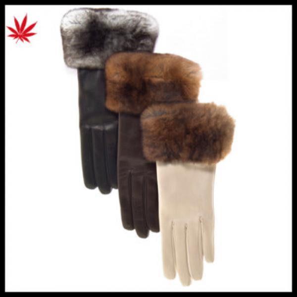 Hot sale women&#39;s fashion soft sheep skin Leather Gloves #1 image
