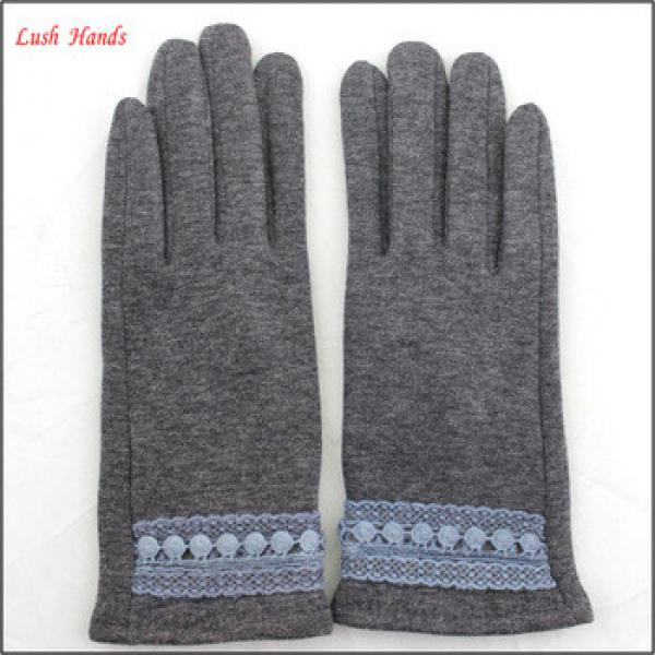 2016 spring mirco velvet hand gloves for women with lace #1 image