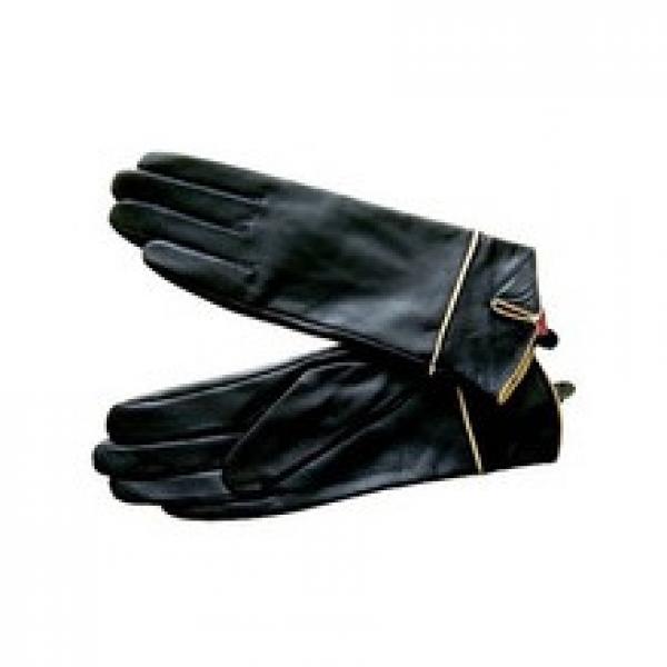 2015 winter black genuine leather gloves #1 image
