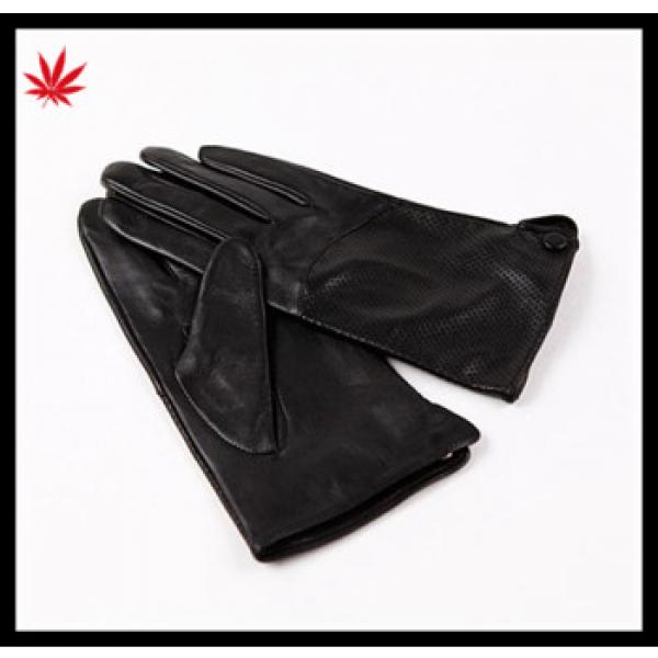 2016 new style pinholing police mens black leather gloves with wholesale price #1 image