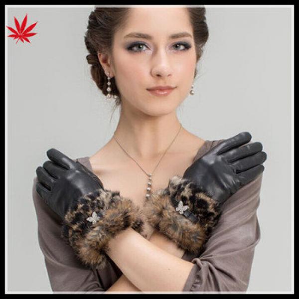 ladies cheap winter sheepskin leather hand gloves fur ending #1 image