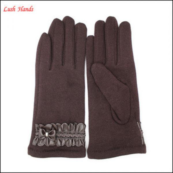 2016 ladies brown micro velvet gloves for wholesale made in China #1 image
