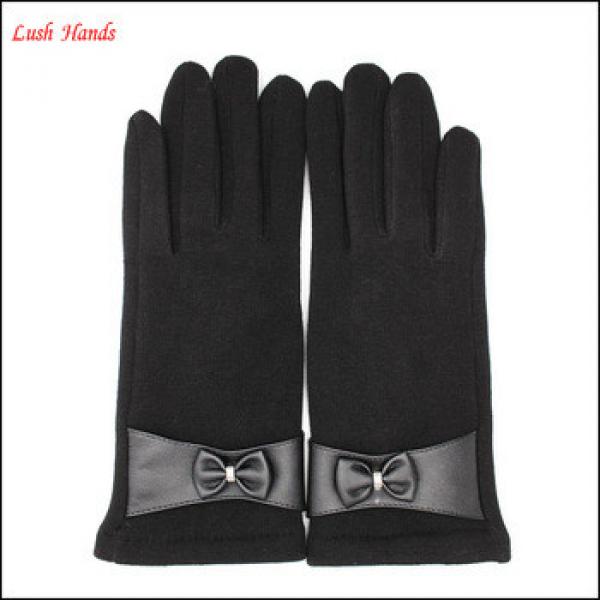 ladies black micro velvet winter gloves for wholesale #1 image