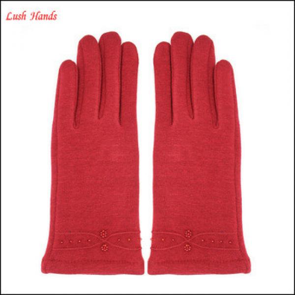 ladies popular micro velvet fashion gloves with delicate cuff #1 image