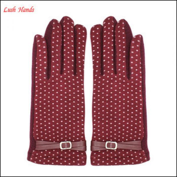 women&#39;s fingered spandex velvet dot gloves for wholesale #1 image