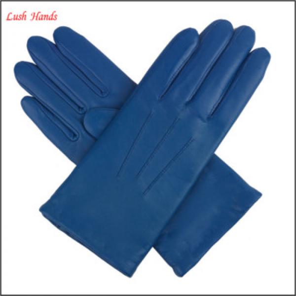 Womens warm lined leather gloves-Navy blue #1 image
