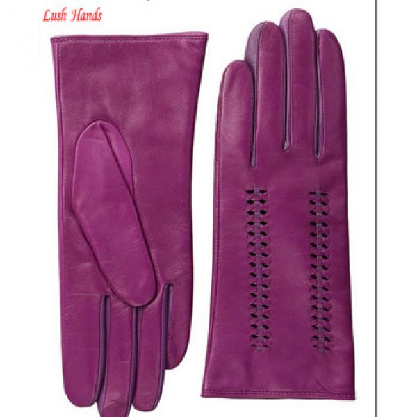 Womens purple churidar stiching designs leather gloves #1 image