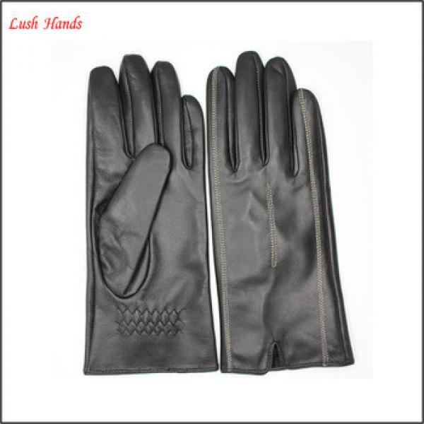 ladies fashion dress Red leather gloves #1 image