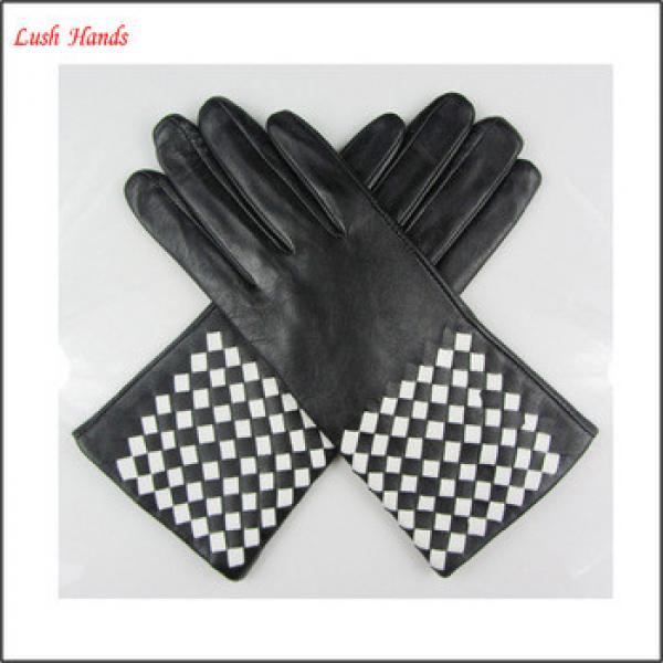 Ladies fashion nappa sheep weaving leather gloves #1 image
