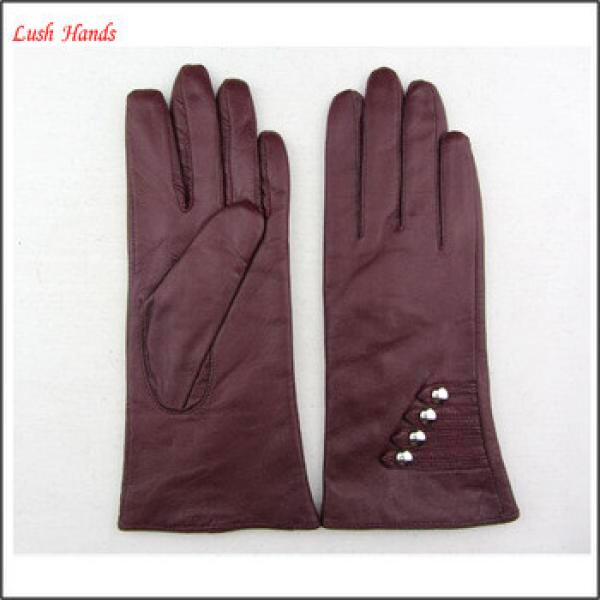 Ladies fashion red nappa sheep leather gloves #1 image