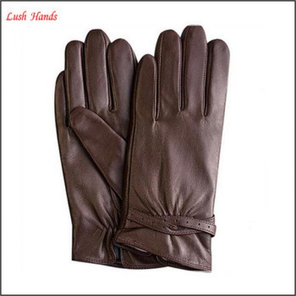 ladies brown leather glove from leather glove manufacture #1 image