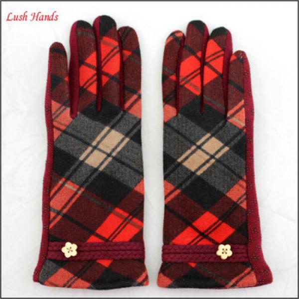 ladies winter woolen top touch screen hand gloves women with button #1 image