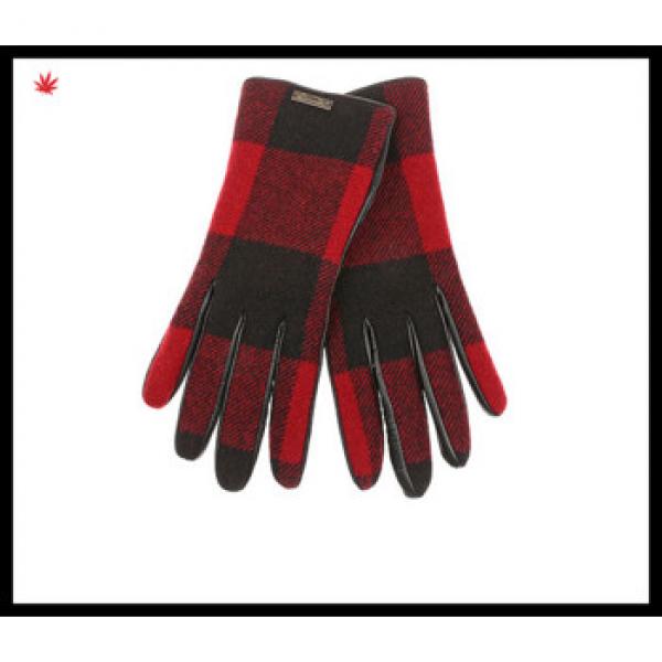 women fashion tweed woolen checker-design gloves with wolesale price #1 image