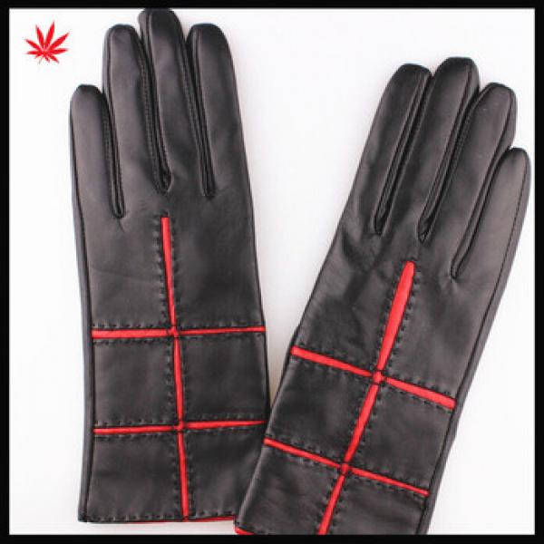 ladies genuine sheepskin driving leather gloves black #1 image