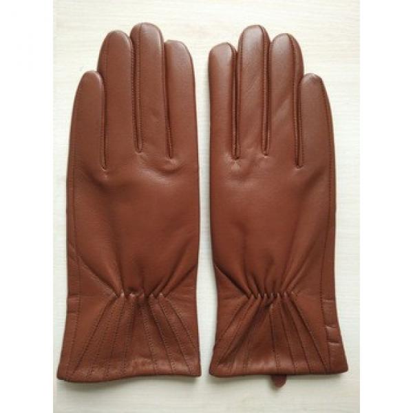 ladies red brown hotsale thin leather hand gloves #1 image