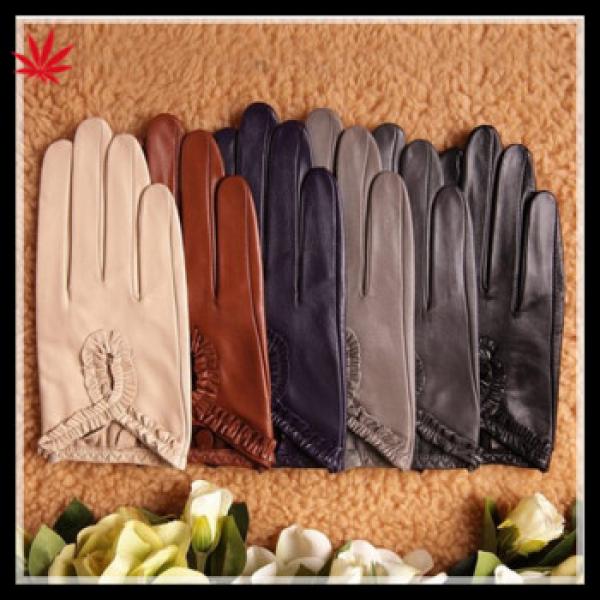 Ladies fashion leather gloves nappa sheep color leather gloves #1 image