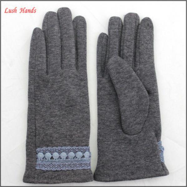 Ladies woolen gloves with lace belt on wrist for wholesale #1 image