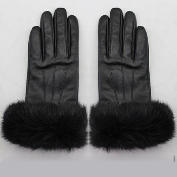 New style high wearing importers real fur fashion women leather gloves #1 image