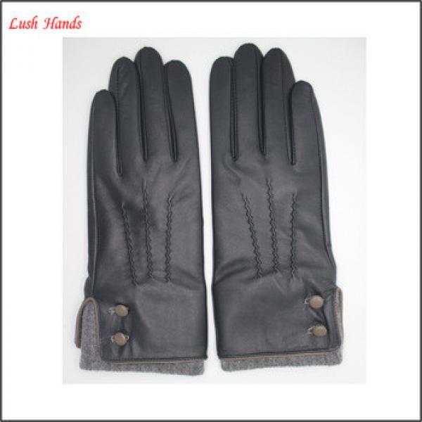 ladies classic winter leather hand gloves black #1 image