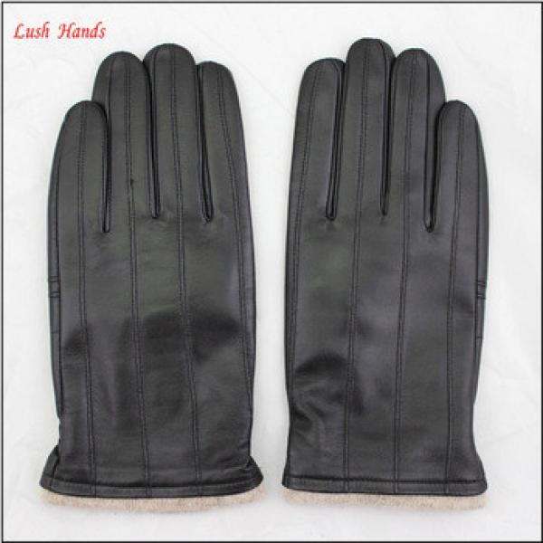men basic style winter sheepskin leather gloves glove manufacture #1 image