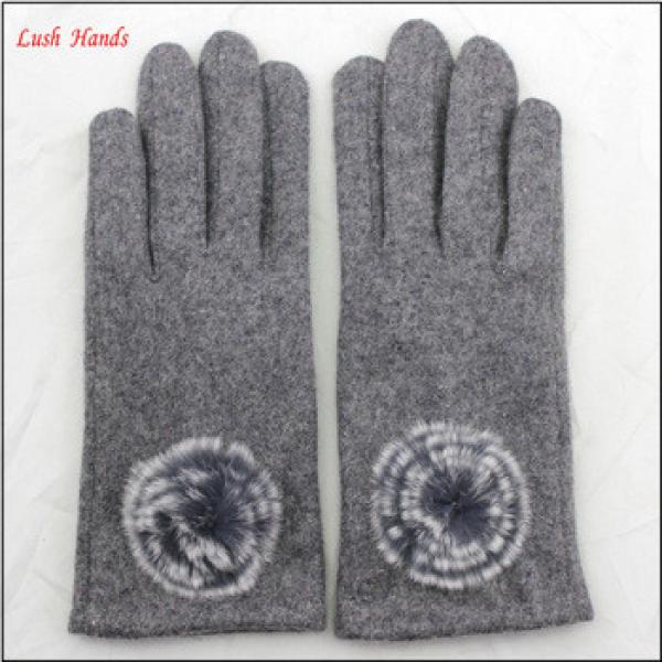 2016 ladies woolen top hand gloves winter with fur #1 image