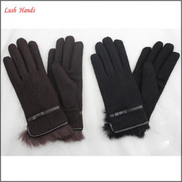 2016 women fashion woolen gloves and real Fur woolen gloves #1 image