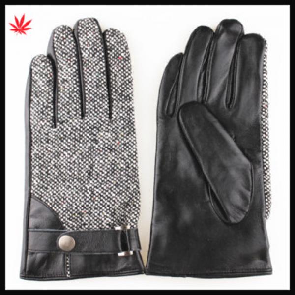 men&#39;s fashion cloth and sheep skin leather gloves with belt #1 image