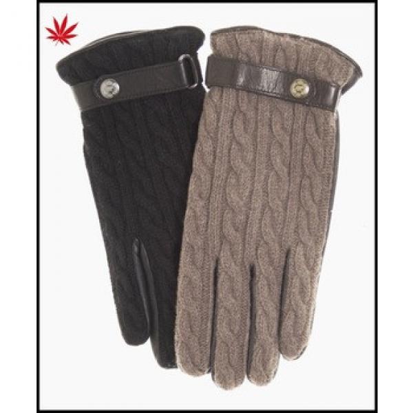 ladies wholesale leather and knitted leather gloves with belt #1 image