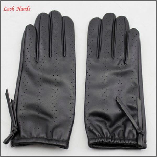 Fashion short driving black women leather dress gloves #1 image