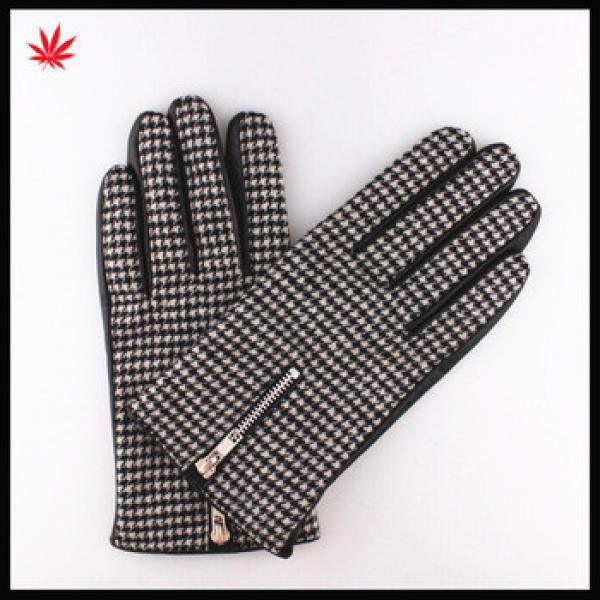Ladies fashion knitting crochet stitching leather gloves #1 image