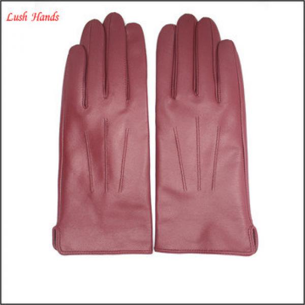 women wine red leather hand gloves wholesale leather gloves #1 image