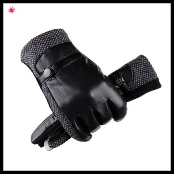 men&#39;s genuine leahter gloves with leather belt and button #1 image