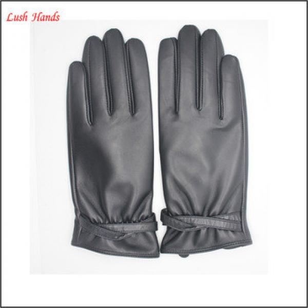 ladies cheap driving leather gloves black #1 image