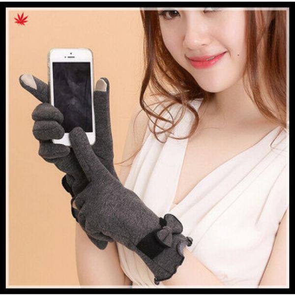 fangle ladies gray suede gloves with delicate cuff #1 image