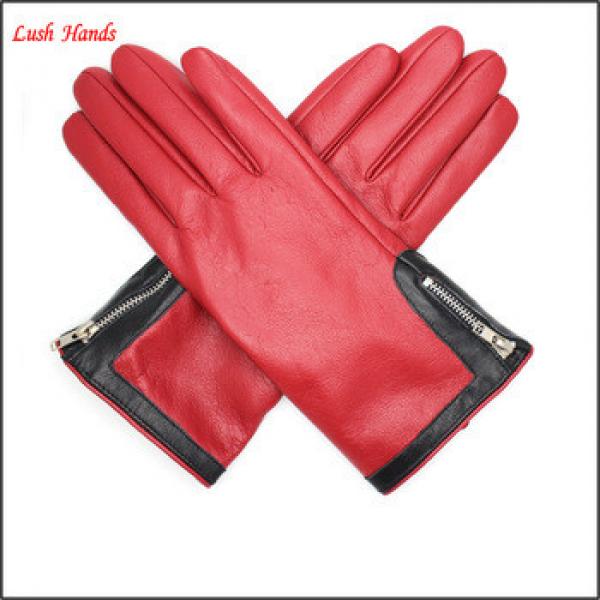 women wholesale color genuine sheepskin touch-screen gloves #1 image