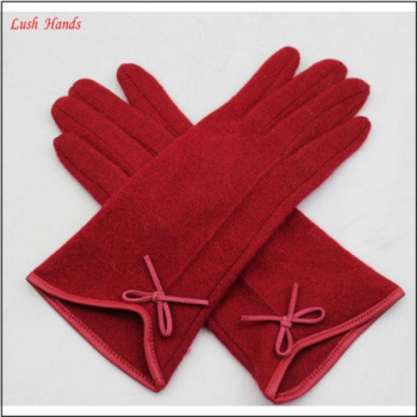 Wholesale women fashion winter wool gloves with bow #1 image