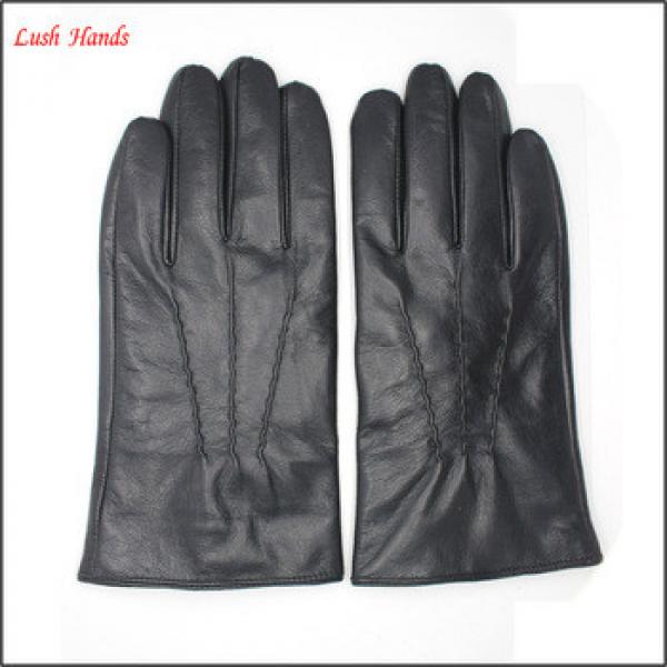 lady&#39;s simple style 100% genuine sheepskin gloves with three back stitches #1 image