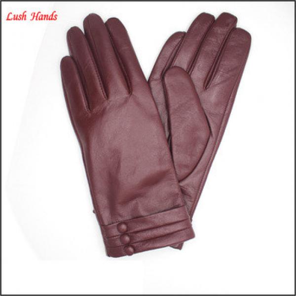 2016 Lady fashion purple genuine sheepskin touch-screen gloves #1 image