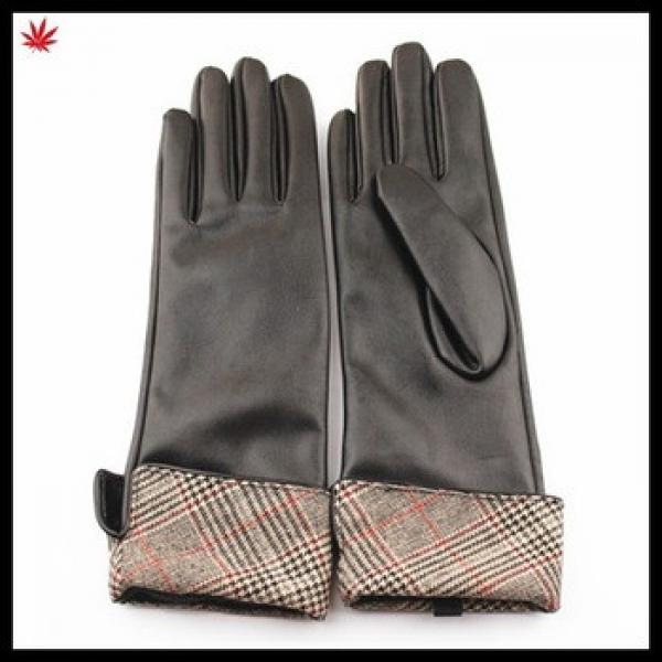 basic style warm winter wearing long PU gloves for ladies #1 image
