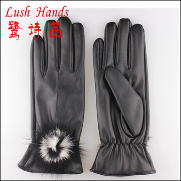 Ladies Imitation leather Gloves with Fake fur #1 image